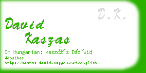 david kaszas business card